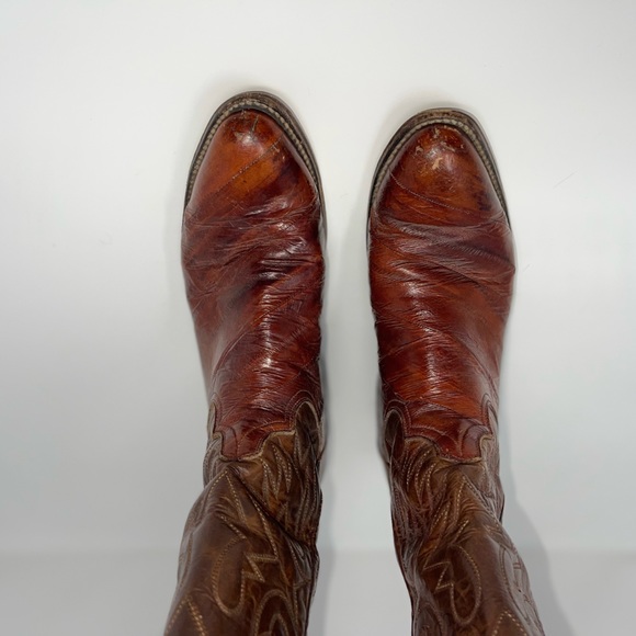 PRE-LOVED Vintage Renegade Chestnut Eel Skin Western Boots - size unknown - Picture 6 of 9